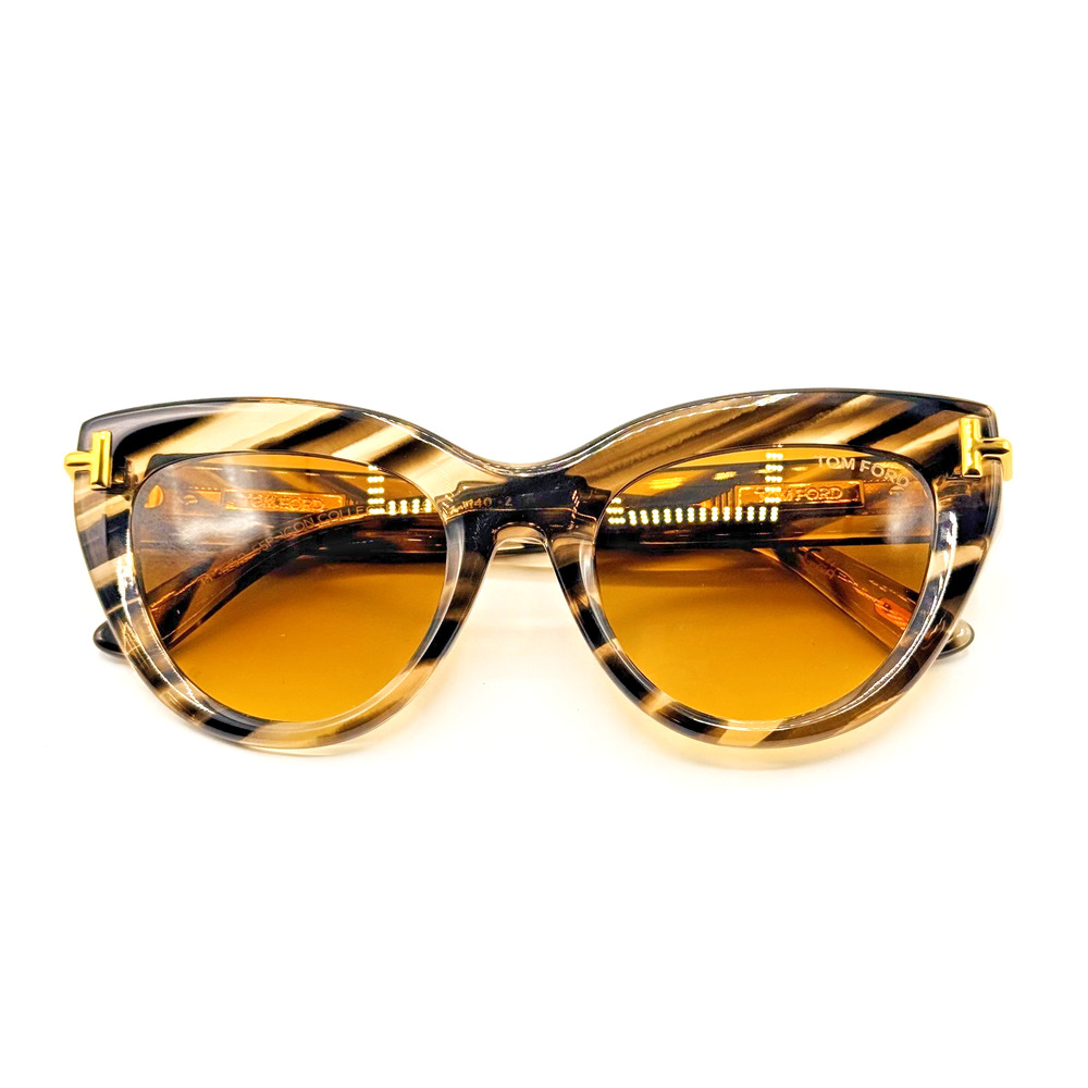 Tom Ford Sunglasses TF1252 55F Icon Havana Cat Eye Frame Brown Lens 52-21-140